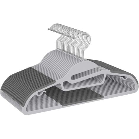 Cintre En Plastique - Forme S - Antidérapant - Barre Secondaire - Pour Chemises Pantalons Accessoires - Lot De 20