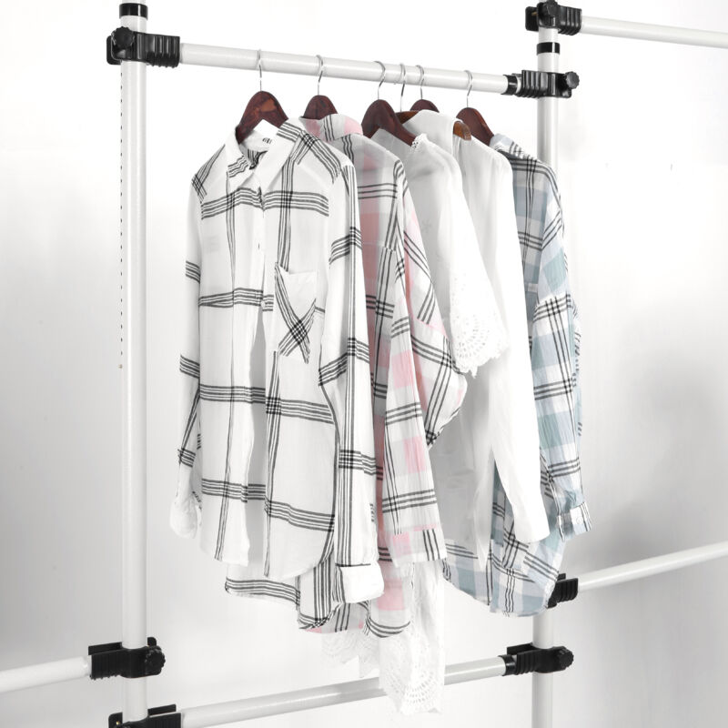 Treetalk - Cintre escamotable de plafond, tube de 38 mm 6 barres transversales, tringle à vêtements réglable en acier inoxydable - tringle pour