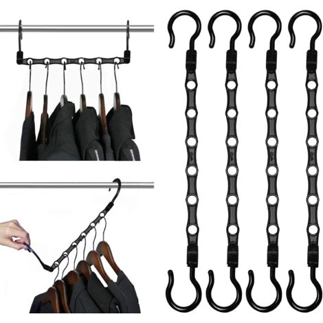 Cintre magique, 8 crochets gain de place, cintres verticaux et horizontaux polyvalents, cintre pivotant à 360°