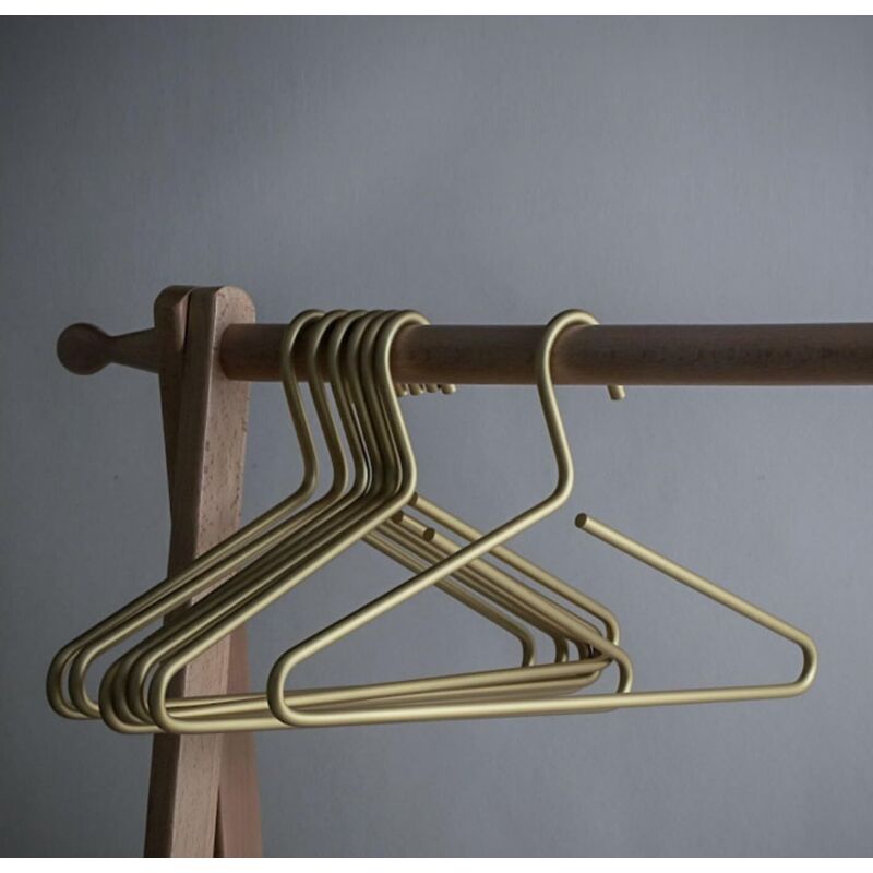 Cintre mat, super doux et durable, cintre en métal, cintre en aluminium, doré, 10 pièces