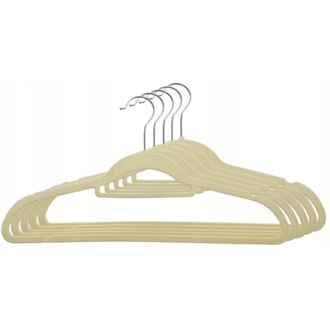 Cintre maxi en velours, lot de 5 - beige
