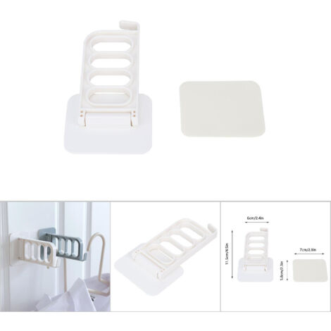 Cintre mural adhésif 4 trous sans perforation pour sèche-linge PVC haute capacité 5kg rotation horizontale beige