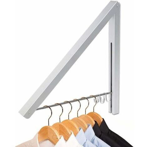 Cintre Pliables, Économie D'espace Pliant Hanger, Cintre Porte Manteau Mural Rétractable en Alliage D'aluminium, pour Votre Salon Salle de Bain Chambre et Bureau (1 pcs)