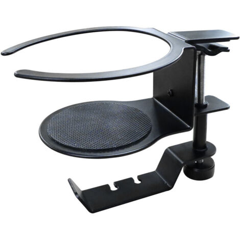 Cintre pour Casque Rotation à 360°Support pour Casque Aluminium Support de Casque de Jeu Support Casque de Bureau Crochet pour écouteurs avec Organisateur de Câbles (Noir)