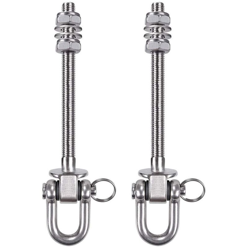 Cintre Robuste en Acier Inoxydable - Capacité de 300kg - 23,5 cm x M10 - Crochets pour balançoire en Bois et en Acier - pour hamac de Yoga, hamac,