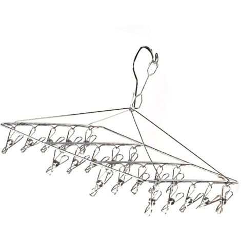 Cintre Séchoir Multipince - Stainless Steel - 360° Rotating - 250g - Without Loop Square