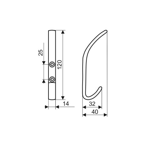 Cintre WA02, aluminium naturel