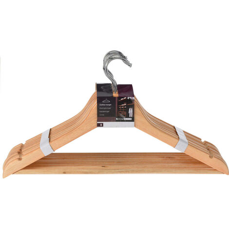 Cintres à vêtements en bois, 8 pièces