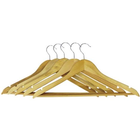 Cintres Droits Bois Verni 43 Cm Lot De 5 - Thomas