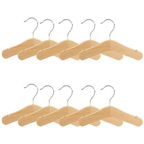 Cintres en bois pour bébés et enfants, cintres à épaules crantées pour vêtements d'enfants, cintre décoratif, 10