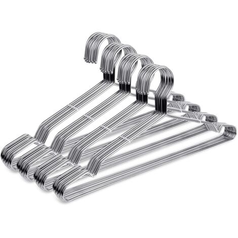 Cintres en fil de fer, lot de 30 cintres ultra-fins et robustes en acier inoxydable pour économiser de l'espace, 16,5 pouces