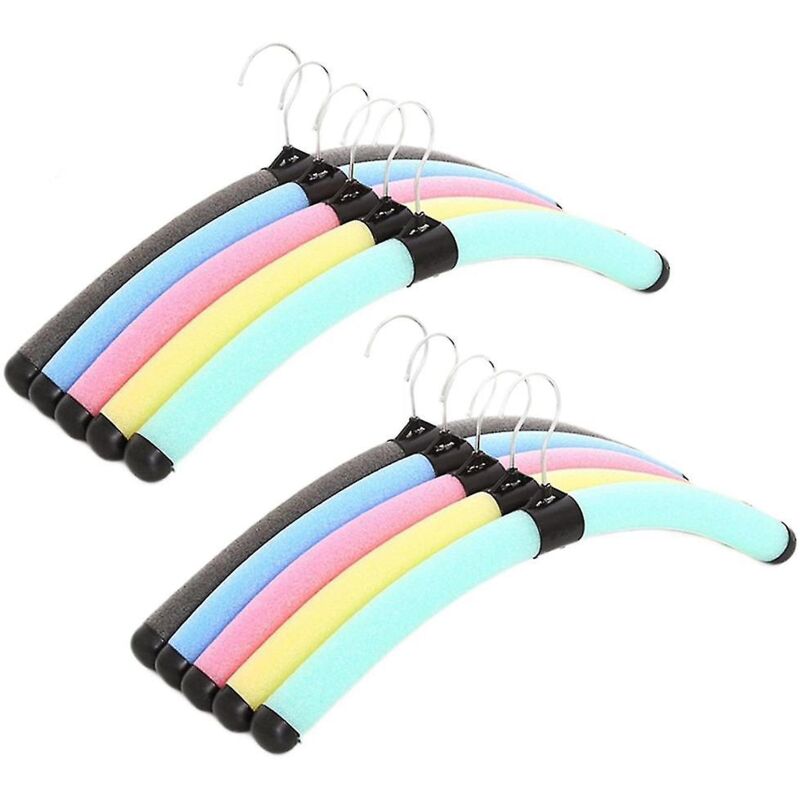 Cintres en mousse éponge colorés antirouille durables taille compacte pour suspendre des costumes manteaux chemises