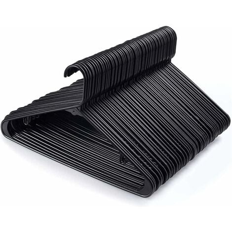 Lot de 4 cintre plastique, H.20.5 x l.39.5 x P.1.52 cm noir