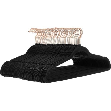 Cintres en velours pour costumes, Lot de 50, noir/dorédyk-alovez