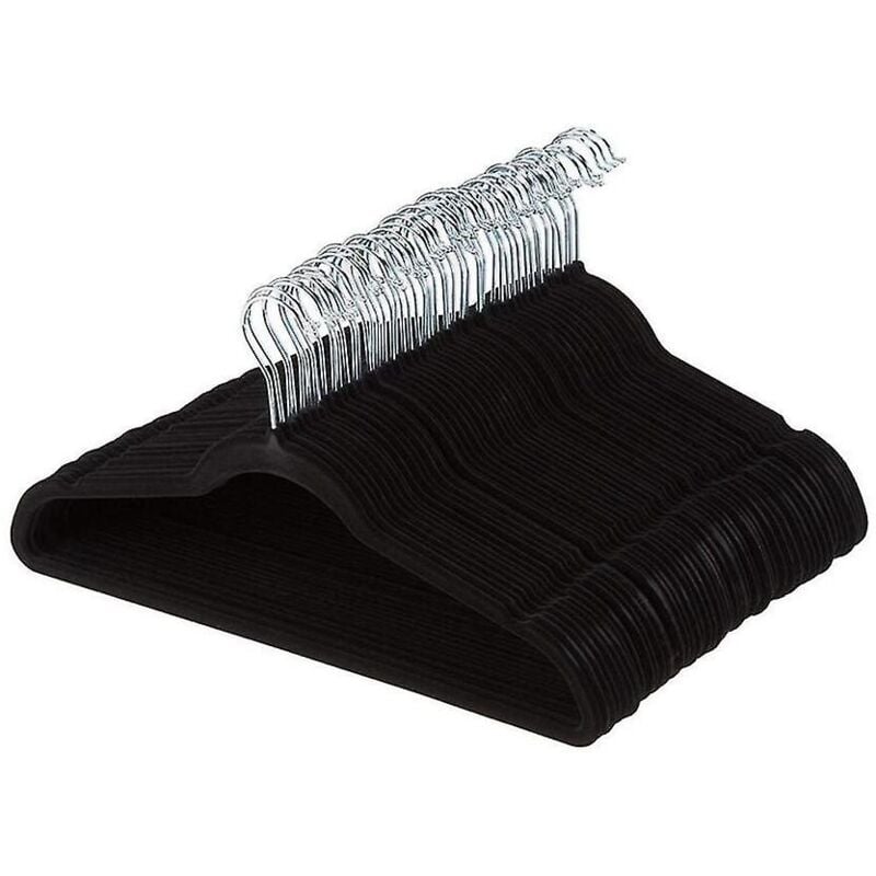 Cintres floqués non-costumes - Lot de 20, noir