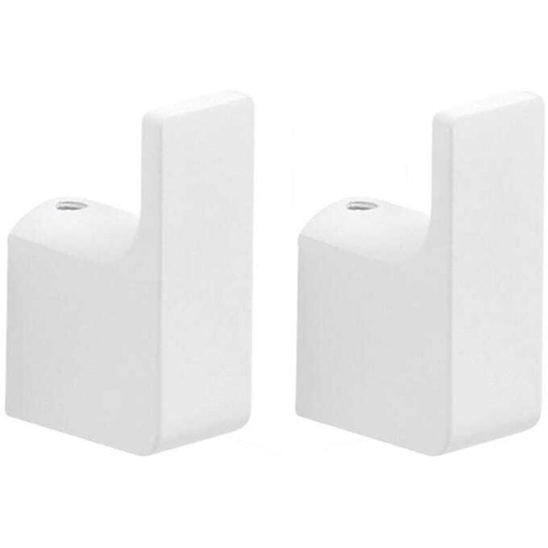 Cintres Pack 2 Pcs Laiton Chromé Blanc Mat - Fixation Par Vis Incluse Giacinto