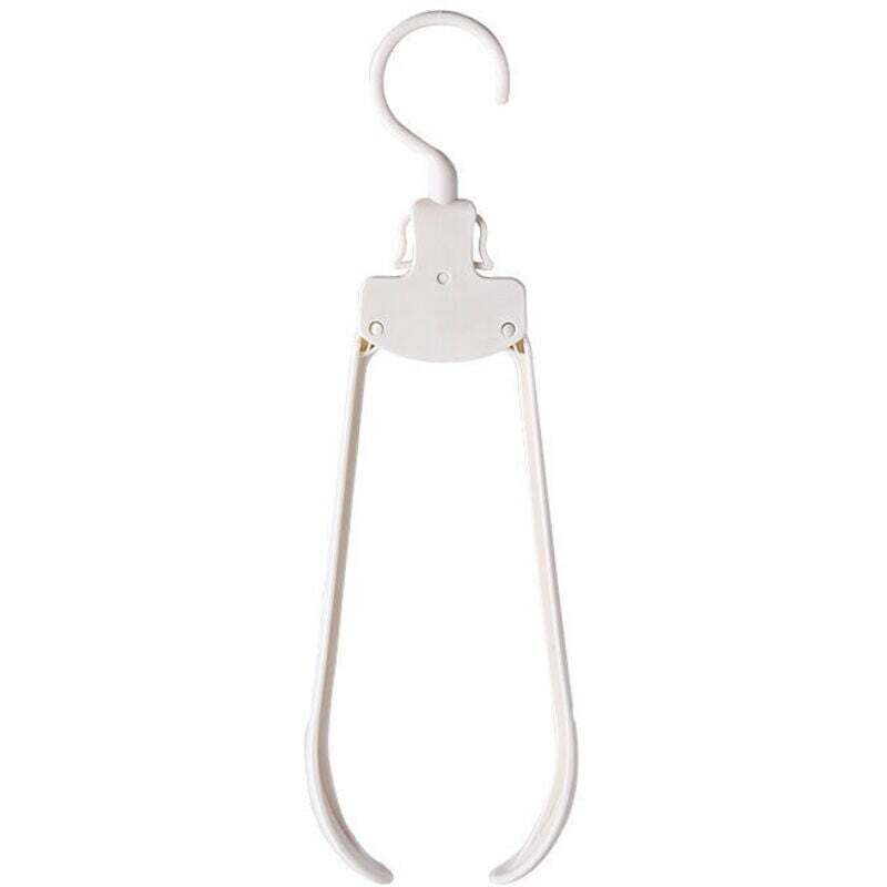 Cintres Pliables, Lot de 5, Blanc, Design Ergonomique Anti-Déformation, Gain de Place, Voyage, Pratique, Amovible, Antiglisse, Séchage Rapide,