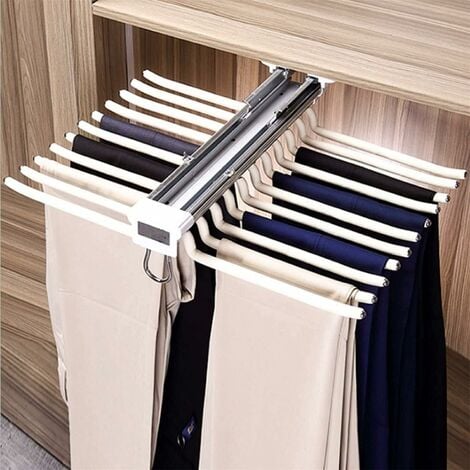Cintre de pantalon en bois avec poignées Cintres de pantalon en bois minces  pour ranger les pantalons de pull habillés