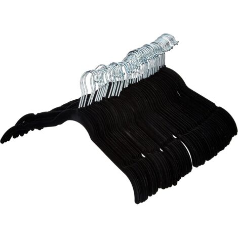 Cintres pour chemises/robes en velours noir 50 unités pour armoires d'extérieur