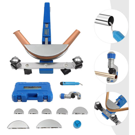 Cintreuse compacte manuelle 6–22 mm – 7 matrices – 90° de pliage – outil pour plomberie et chauffage domestique，Bleu