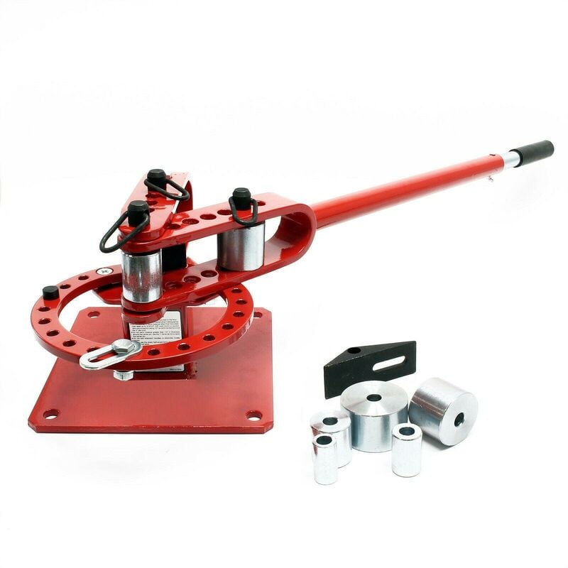 Helloshop26 - Cintreuse de tubes atelier universelle presse à cintrer plier acier rond carré rouge