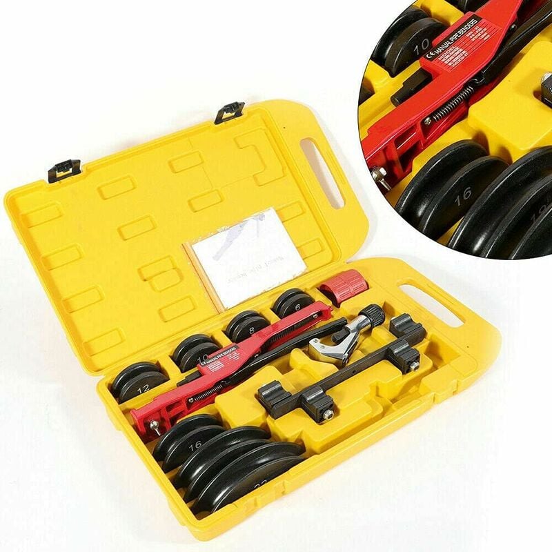 Gojoy - Cintreuse manuelle réglable pour cintrer des tubes - En acier carbone - Diamètre : 6-22 mm - Jaune