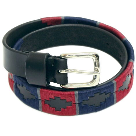 Cintura da equitazione in cuoio Cover in pelle nera con riporti colorati alta 26 mm : 65 cm, Nero