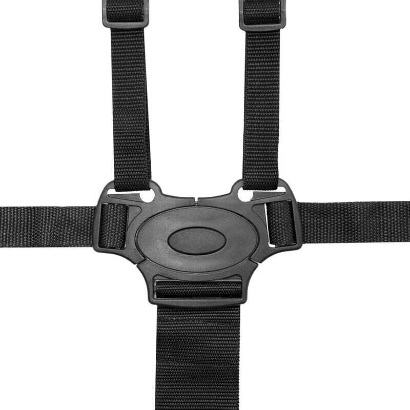 Image of Cintura di sicurezza universale a 5 punti per seggiolone, gancio per passeggino, carrozzina, accessorio per bambini, nero con 2 spalline