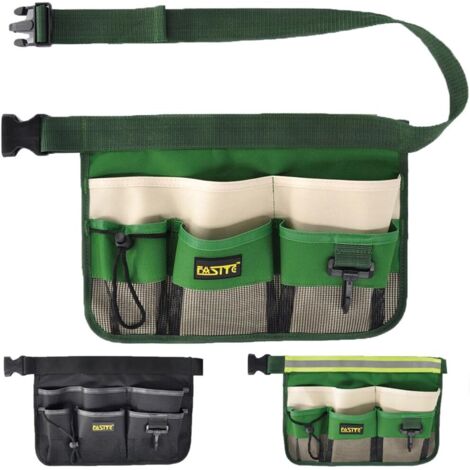 Cintura porta attrezzi da giardinaggio, grembiule impermeabile per attrezzi da giardino con 7 tasche, marsupio da appendere per uomo e donna, regolabile, verde