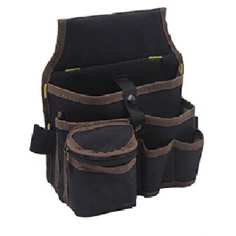 Cintura portautensili da lavoro per uomo, marsupio portautensili con clip da cintura e cintura regolabile per elettricisti, carpentieri, costruttori, appaltatori, giardinaggio, cintura unisex (marrone