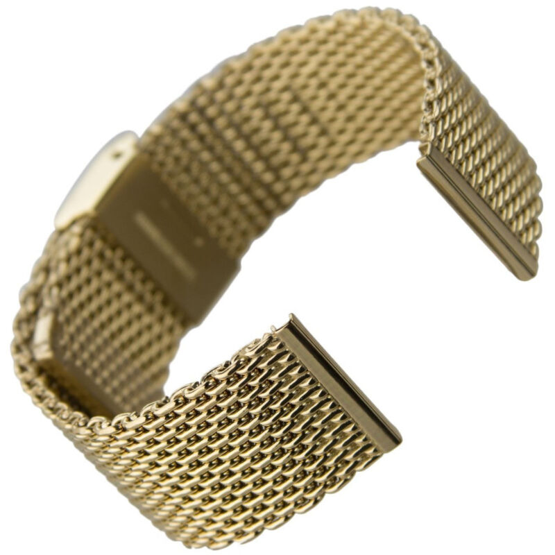 Cinturino Maglia Milano Universale Ricambio Orologio Larghezza 20mm Oro - - Trade Shop Traesio