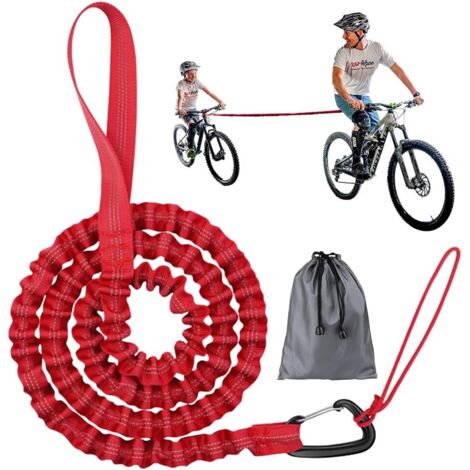 Cinturón de bicicleta para niños, Cinturón elástico para bicicleta, Cinturón elástico para bicicleta, Adecuado para padres Cinturón con cordón para niños Cinturón de bicicleta negro, Capacidad de carg