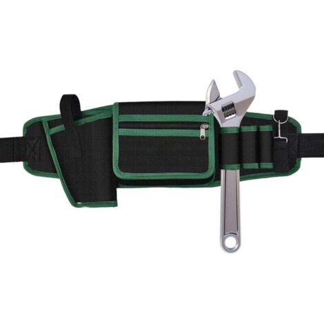 Cinturón de herramientas de cuero de alta calidad con 6 bolsillos, cinturón de nailon ajustable, regalo del Día del Padre para entusiastas del bricolaje, carpinteros y trabajadores de la madera.