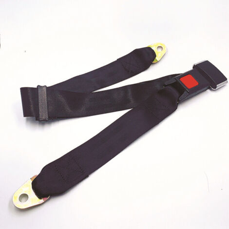 Cinturón de seguridad ajustable de dos puntos, correa de extensión universal negra para cinturón de seguridad de coche