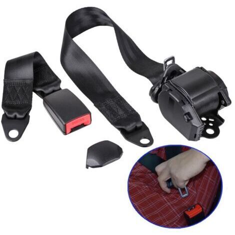 Cinturón de seguridad automático retráctil de 3 puntos, de poliéster, 4,8 cm de ancho, 3,8 m de largo. Compatible con autobuses y camiones.