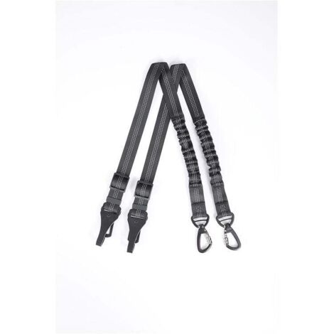 Cinturón de seguridad para coche para perros, correa ajustable con barra de seguridad antichoque para todas las mascotas, gatos y perros - Nailon negro - 2 piezas