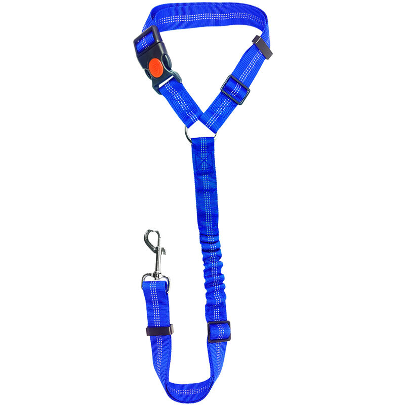 

Cinturon de seguridad para el automovil para mascotas, correas elasticas reflectantes, 100 CM,Azul