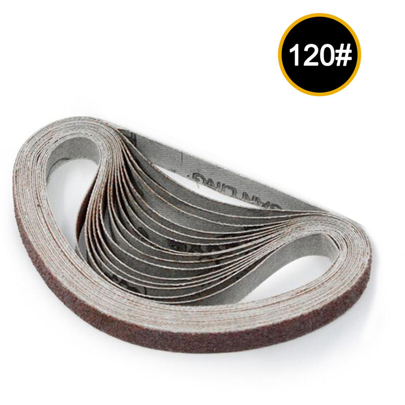 

Cinturones de lijado abrasivos de 10 piezas de 10x330 mm, para herramientas rotativas electricas de lijadora,Grano 120