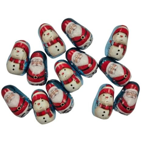 REPLOOD Cioccolatini al Latte Ripieni di Crema Pupazzo di Neve e Babbo Natale 400gr