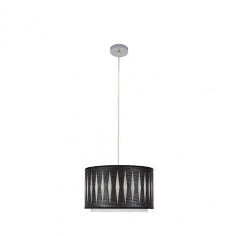 Ciondolo alexandra 1xe27 cromo/nero legno regx30x30 cm