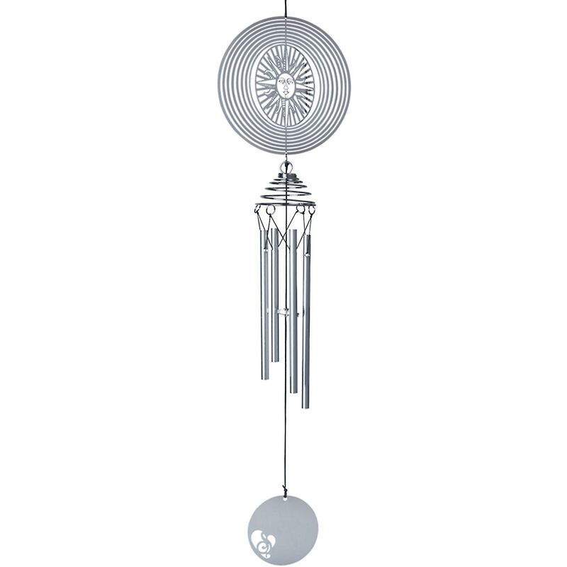 Image of Ciondolo con campanello a vento in metallo, artigianato fatto a mano, decorazione del giardino di casa, sole perfetto