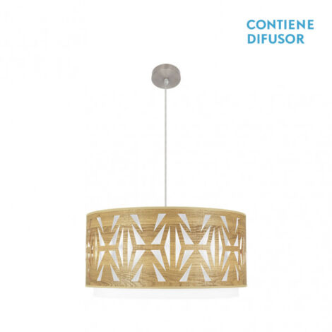 Ciondolo Katerina 3xe27 Nichel/Legno chiaro Regx60x60 cm