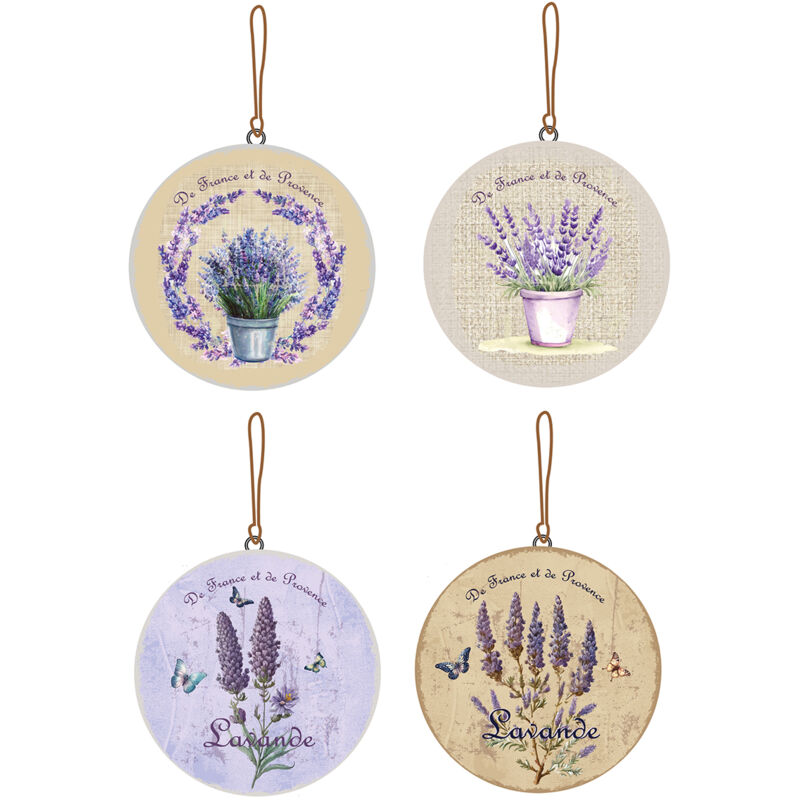 Image of Ciondolo lavanda 4U - Ciondolo verticale / orizzontale - Decorazione lavanda e oliva - Regalo originale - Gioielli in metallo