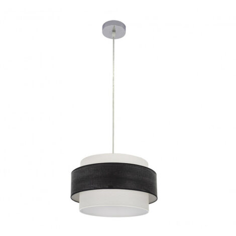 Ciondolo myriam 1xe27 cromo/nero legno regx40x40 cm