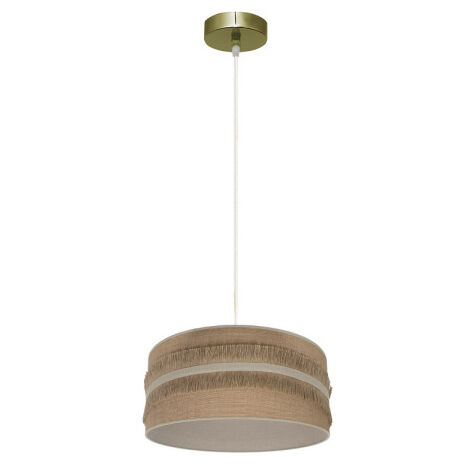 Ciondolo natalia 1xe27 pelle/satinato beige regx30x30cm