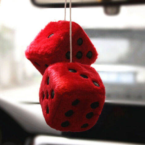 Ciondolo per auto appeso dadi di peluche Craps Automobiles Decorazione specchietto retrovisore
