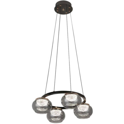 Ciondolo pompeya 4l neg 28w 3000-4000-6000k c/remoto e dimmer 2520lm regx48x48 cm