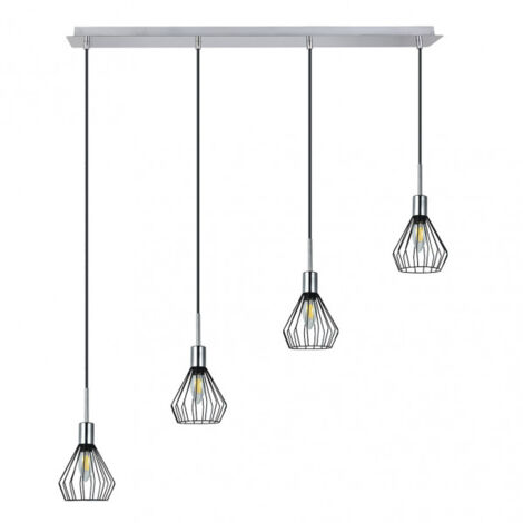 Ciondolo San Pietroburgo 4xe14 nero/cromo regx83x13 cm