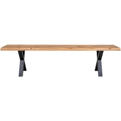 CIOTAT - Banc 180cm Assise Chêne Naturel et Pieds Acier Noir - Naturel