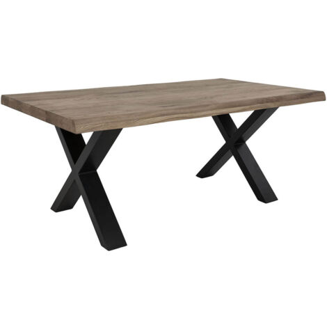 CIOTAT - Table Basse Plateau Chêne Vieilli et Pieds Acier
